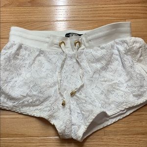 White flower shorts